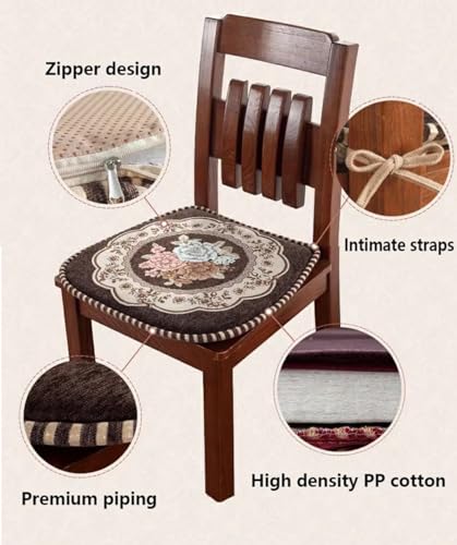 Almohadillas antideslizantes para sillas de comedor con cremallera oculta 4