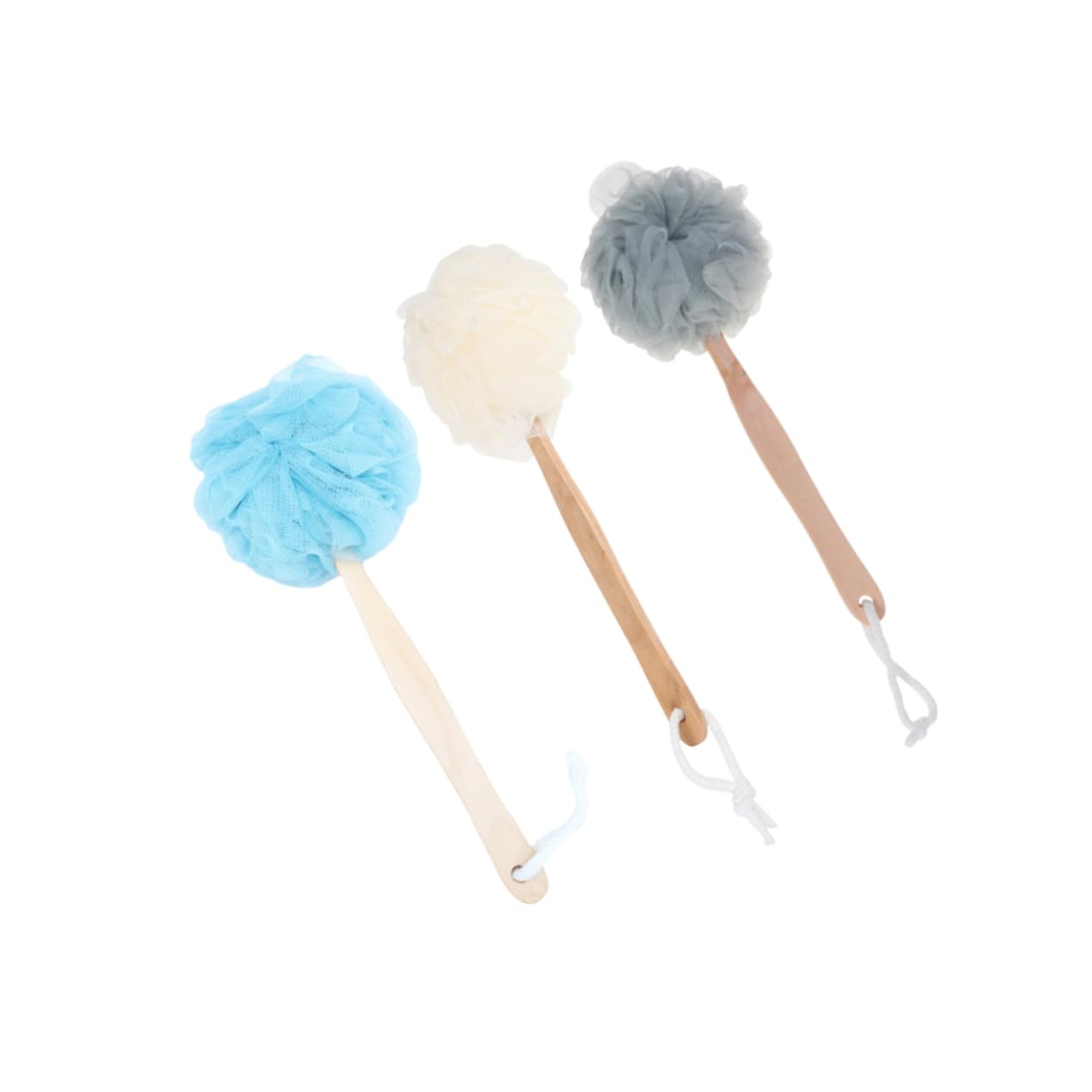 Healeved 3 Piezas Toalla de baño de bola de baño depurador de espalda de lufa espuma cepillo de esponja de lufa ducha del baño cuerpo bath accesorios para el baño Bambú