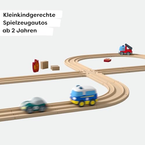 HABA Safety Car – Spielzeug-Rennwagen mit Schwungmotor – Nachhaltig aus recyceltem Kunststoff – Batterieloses Auto für Kinder ab 2 Jahren – 2011864001