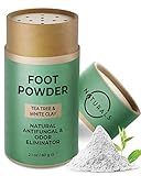 O Naturals Poudre pour les pieds et éliminateur d'odeurs de pieds pour chaussures avec huile d'arbre à thé, contrôle naturel des odeurs de poudre de pied, désodorisant en poudre pour chaussures 2,1 oz