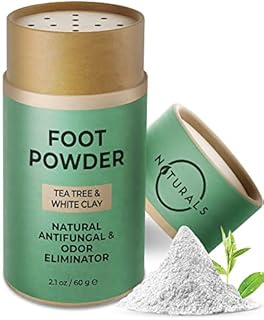 O Naturals Foot Powder & Foot Odor Eliminator for Shoes with Tea Tree Oil, Natural Foot Powder Odor Control, Shoe Powder Deodorizer, Talc Free Powder for Women, Men & Kids, Athletes Foot Powder 2.1oz