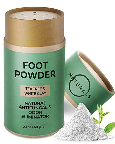 O Naturals Foot Powder & Foot Odor Eliminator for Shoes with Tea Tree Oil, Natural Foot Powder Odor Control, Shoe Powder Deodorizer, Talc Free Powder for Women, Men & Kids, Athletes Foot Powder 2.1oz