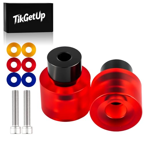 TIKGETUP Red Crash Bar End Sliders & Colored washers Fits for Harley Touring Dyna Softail Sportster & Any Other Brand 1-1/4 Inch Engine Saddlebag Guards
