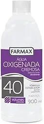 Agua Oxigenada Cremosa 40% Vol, Transparente, Farmax, 900 ml