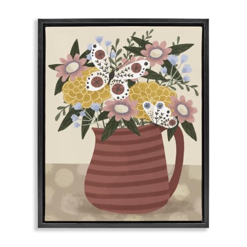 Casual Patterned Mixed Bouquet, 16 x 20 Inch Canvas in Floater Frame