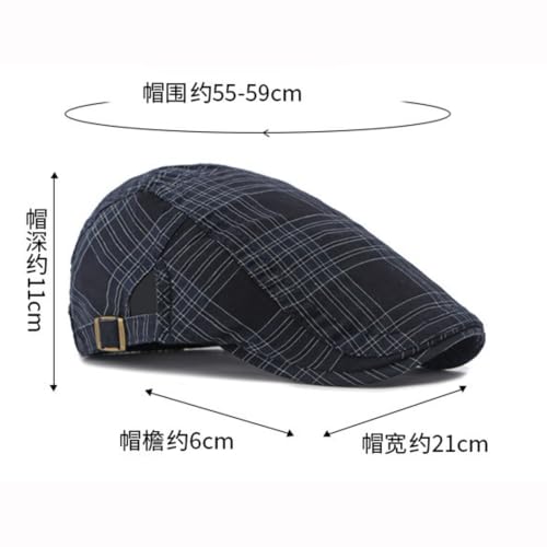 Image of Men's Plaid Striped Newsboy Ivy Flat Driving Golf Cap