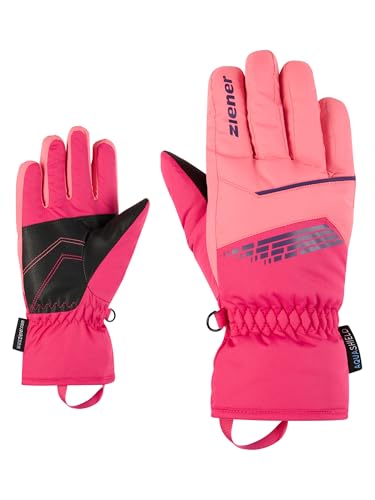 Gants de ski enfant Ziener roses parfaits pour les journees de luge en famille