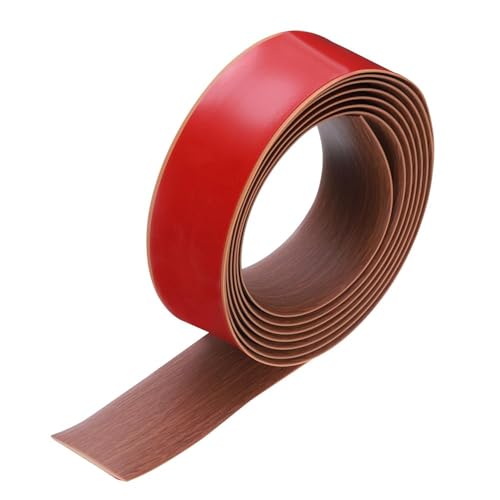 GOUZIBHD Tira Divisoria de Puerta de Piso Autoadhesiva,Tira Divisora Plana,Perfil de Transición,Riel de Transición para Unir Huecos en el Suelo(Size:3.3 Ft x 2 Inch,Color:Thai Teak)