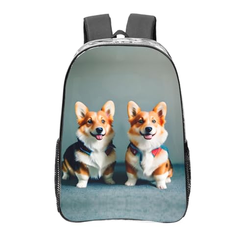 Sac à dos transparent pour chien Corgi en plastique PVC robuste