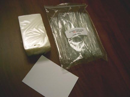 Heat Activated Luggage Tag Laminating Pouches with 6” Attachment Loops 2-1/2" x 4-1/4" x 5 mil 2 Sides (64mm x 108mm x 125mic 2 Sides) with Slot Hole one Short Edge [Packed 100 of Each] Clear Gloss