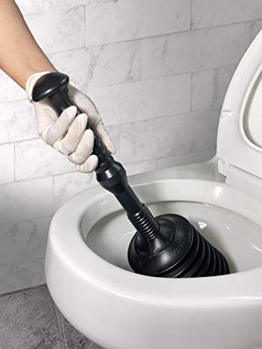 Master Plunger Mp100-3 Heavy Duty Toilet Plunger Clears, Kitchen Sinks, Garbage Disposal And, Toilets Fast. Equipped With Patented Automatic Air Relief Valve, Black #TOP6