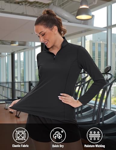 TACVASEN Women's Quarter Zip Pullover Golf Shirts UPF 50+ Long Sleeve Sun Shirts UV Protection Workout Tops3
