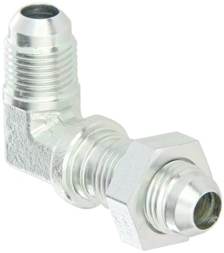 Eaton Aeroquip 2043-6-6S 90 Degree Bulkhead Union Elbow, JIC 37 Degree End Types, Carbon Steel, 3/8 JIC(m) End Size, 3/8