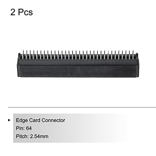 PATIKIL Card Edge Connector Black Socket Straight Connection 64 Pin 2.54mm Pitch for PCB Circuit Board Game Console, Pack of 2 - Image 3