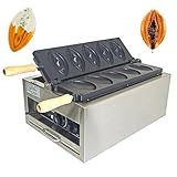 LHTSNA 110V/220V Commercial 5 Pcs Abalone Shaped Waffle Maker,2000W Electric Penis Shaped Waffle Maker,Non-Stick Coating 50-300℃/122-572℉ Adjustable Snack Machine