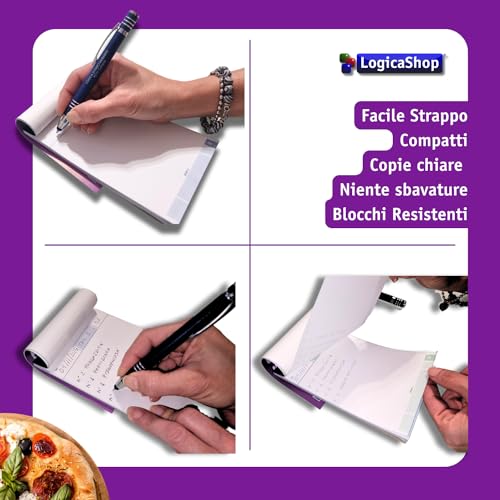 LogicaShop Blöcke Comande Bestellungen Restaurant Pizzeria mit 25 Modulen in doppelter Kopie - Blöcke 25 x 2 selbstkalkend 17 x 10 cm (5)