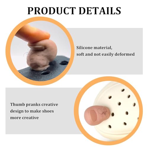 AWAVM Funny Big Toe Shoe Charm with Hairy, DIY Mini 3D Stereoscopic Toe Shoe Charm for Accessories for Adults Kids Party Birthday Gifts - Image 3
