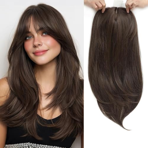 Molefi Hair Topper,18 Inch Long Layered Toppers for Women with