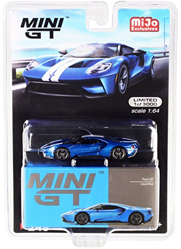 TRUE SCALE miniatures Ford GT Liquid Blue Met. with White Racing Stripes Limited Edition to 3000 Pieces Worldwide 1/64 Diecast Model Car by True Scale Miniatures MGT00249