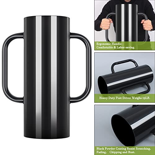 Gtongoko Fence Post Driver, Rammer 19Lb Heavy Duty Hand Post Pounder With Handle For U Fence Post, Post Hole Diggers, Black #TOP2