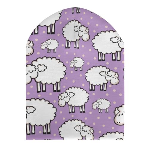 Cute Cartoon Sheep Pattern Kids Beanie Hat for for Girls Boys Children Cap Winter Knitted Chemo Cancer Headwear Accessories Gifts Decoration Black3
