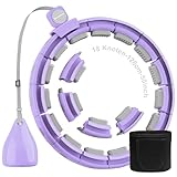 Smart Fitness Hoop Reifen mit Taillenband für Erwachsene & Anfänger – Leiser Hula-Hoop zum Abnehmen, mit Gewichtskugel und Noppen, Fitness Hoop, der Nicht herunterfällt (Violett)