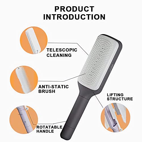 Self-Cleaning Massage Hair Brush For Women,Use With Both Wet & Dry Hair,Restore Natural Shine And Texture,Suitable For All Hair Types #TOP3