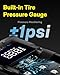 HOTO Air Pump ADV, Tire Inflator Portable Air Compressor with Digital Pressure Gauge 150PSI, Electric Tire Pump with 2*2000 mAh Battery, LED Light & Auto Shut-Off, Fits for Car, Motorcycle, Bike, Ball