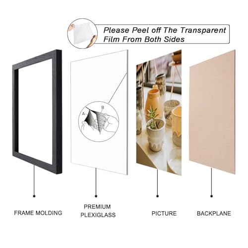 Image of KTKDE A4 Picture Frame Black - 8.27x11.69 Inch Frame Set of 3, Poster Frames, Certificates Documents Frames,Modern Style Wood Composite Frame Wall Gallery Photo Frames Home Decor best gift