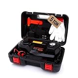 Trihelper Electric Car Jack 5 Ton 12V Floor Jack Hydraulic Jack Stand Car Lift Jack with Integrated Tire Pump for SUV Truck Sedan Vehicle Roadside Emergency Tire Change