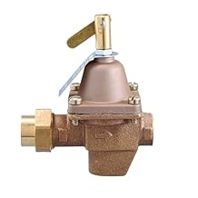 Watts TB1156F Bronze High Capacity Water Feed Regulator, 1/2 Inch, Union Threaded Inlet Connection, With Purge Lever and Stainless Steel Strainer, Tight Seating Check Valve
