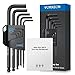 VORXEON 9 PCS Allen Wrench Hex Key 1.5 to 10 mm Metric Flat and Ball End Black L-key with Visible coding For Handyman DIY Bike Motorcycle Repair