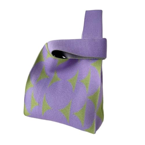 Mała torebka na drobne, Dziewczęce torby na zakupy wielokrotnego użytku Dzianinowa torebka(Purple)