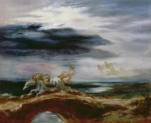 Cuadro vintage SERENDIPITP: pintura mural en lienzo de alta calidad Delacroix 60x90cm