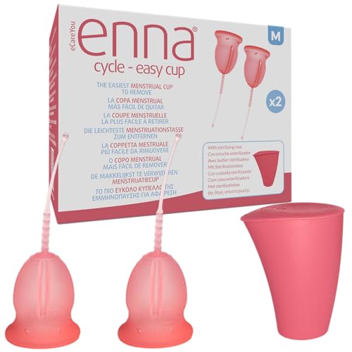 enna cycle easy - 2 Copas Menstruales y Caja Esterilizadora, TALLA M