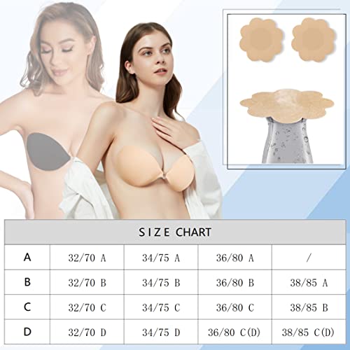 Mitaloo Silicone Sticky Bra Adhesive Invisible Bra Backless Strapless Bra Nipple Cover Pasties For Women #TOP4