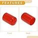 Partuto 20pcs Cylindrical Shape Wheel Lug Nut Bolt Rims Tire Nut Screws Dust Cap Cover Nut Protection PVC Red 17mm
