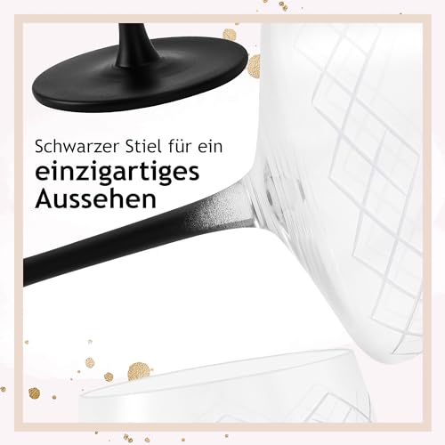 Cocktailgläser Miamio 280 ml Coupe Gläser 4er Set mit Barlöffel