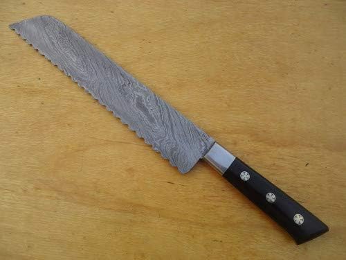 Miniatura 5 de Cuchillo Damasco hecho a mano de 8 a 13.0 in, cuchillo de chef con mango de cuerno de búfalo, juego de 6