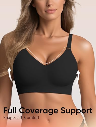 Image of Wireless Bras for Women No Underwire Seamless Buttery Bralettes Smoothing Women's Bras Full Coverage Shapedly Bra