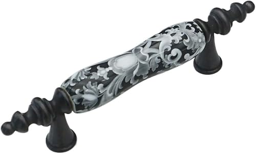 Paqwtyb Black Pulls, 1Pc Ceramic Knobs Antique Bronze Cabinet Handle