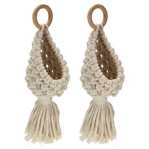 PATIKIL Macrame Hanging Planter, 2 Pack 10" Oval Home Air