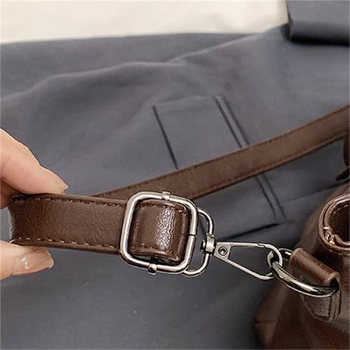 Y2K Retro PU Leather Shoulder Bag Women Large Tote Crossbody Handbag Rivet Buckle Decor Adjustable Strap3