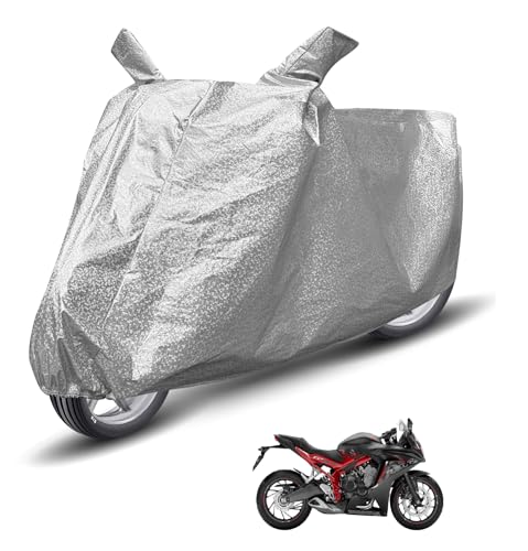 Image of Auto Hub Waterproof Bike Cover Compatible with CBR 650F Dustproof, UV Protection Two Wheeler Bike CBR 650F Cover - Metallic Silver
