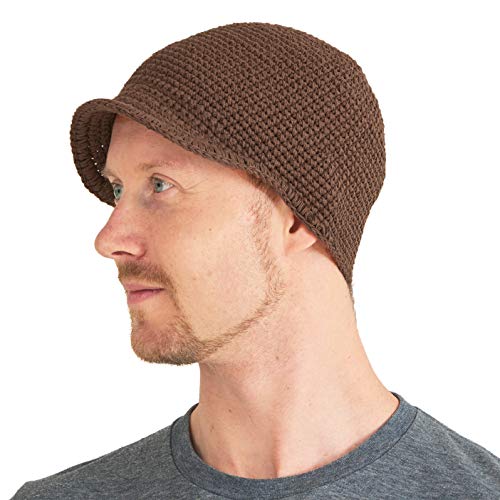 Image of CHARM Mens Kufi Beanie Hat | Billed Skull Cap, Chemo Hat, Sensitive Skin