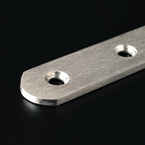 Alise 10 Pcs Stainless Steel Flat Straight Brace Brackets Solid Mending Plates Repair Fixing Replacement,3-4/5 Inch Brushed Finish #TOP5