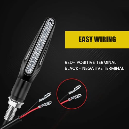 Image of Pivalo 12V Bike Indicator Lights 9 LED 5W 6000K Colour Temperature Universal Fit Turn Signal Light Indicator for All Bikes & Motorcycles (Pack of 4, Yellow)
