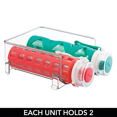 Mdesign Plastic Stackable 2 Bottle Storage Holder Rack - Bottle Organizer For Home, Kitchen Countertop, Cabinet, And Pantry - Holds Water Bottles For Storage, Perfect For Tumbler Cup - 8 Pack - Clear #TOP5