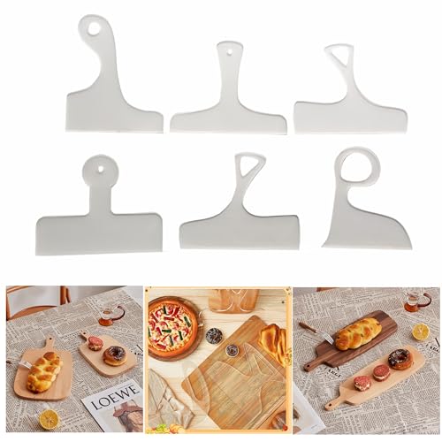 HONEYSEW 6PCS 5mm Charcuterie Board Template Acrylic Router Templates for Woodworking Handle Cutting Board Templates Angled Curvy Tracing Stencils Guide Tools for Kitchen