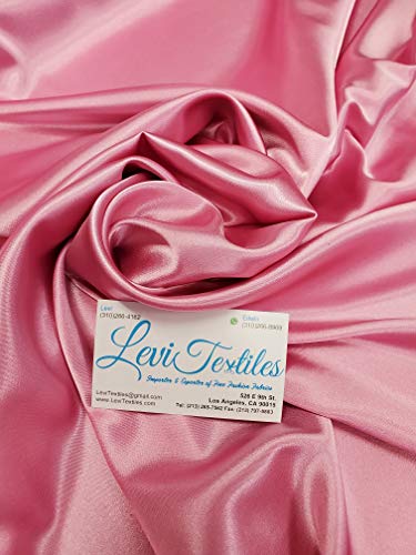 Luxurious Pink Stretch Imitation Silk Satin Charmeuse Fabric - 58/60" Width for Effortless Elegance